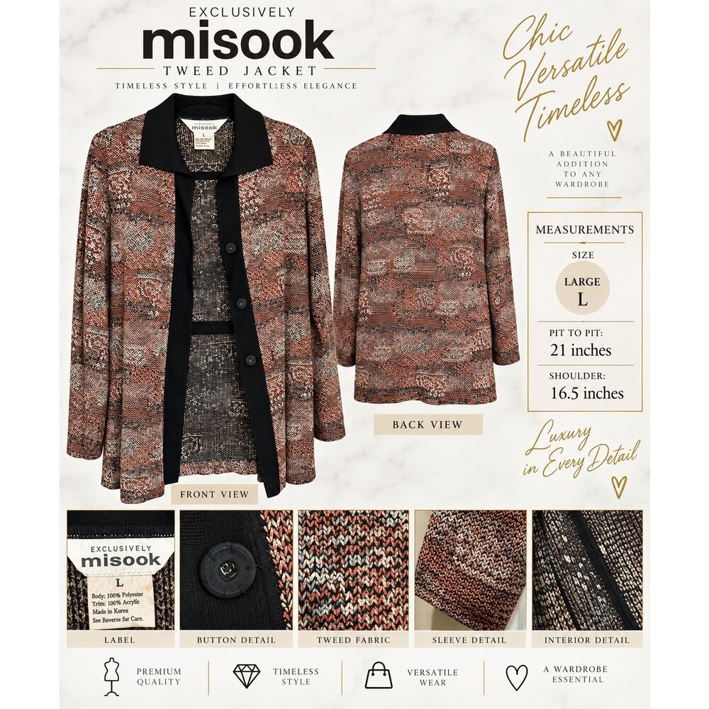 misook Art to Wear Marble Style Jacket*Beautiful Designer Jacket